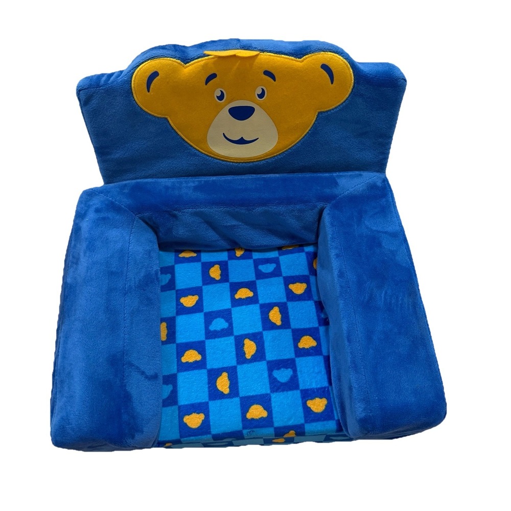 Build A Bear Bearemy Folding Chair Bed Blue‎ Yellow Convertible Plush Furniture